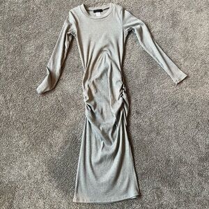Ariella Silver Grey Long Sleeve Dress, Small